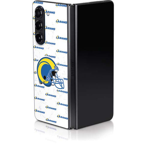 NFL Los Angeles Rams White Logo Blast Galaxy Z Fold5 5G Skin